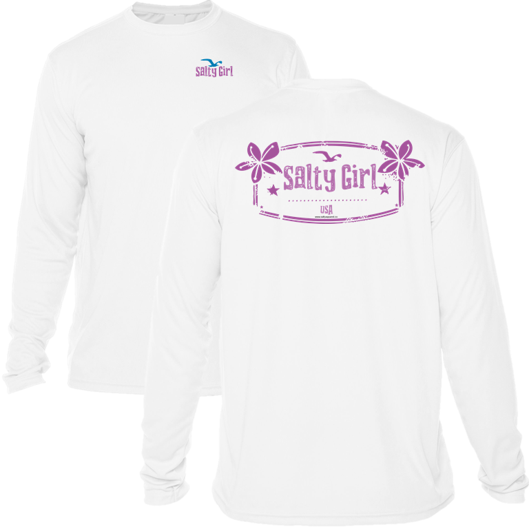 Salty Girl Hibiscus Logo UPF 50+