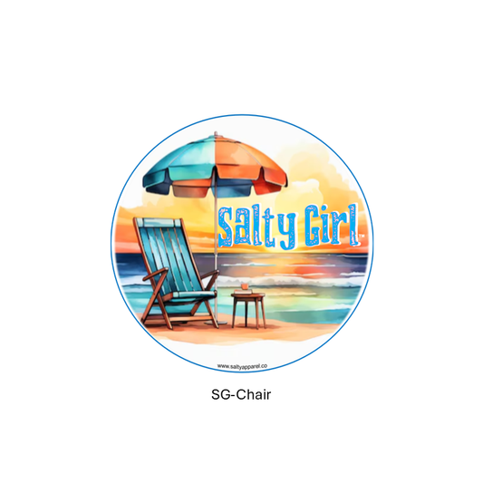 Salty Girl Beach Chair Sticker