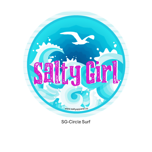 Salty Girl Surf Circle Sticker