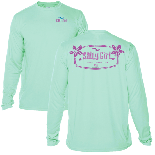 Salty Girl Hibiscus Logo UPF 50+