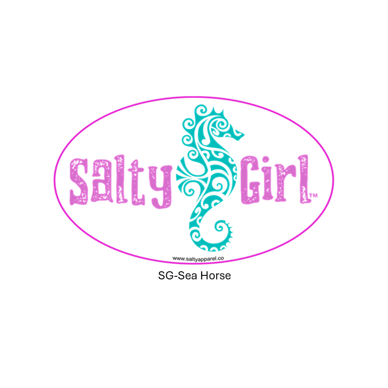 Salty Girl Sea Horse Sticker