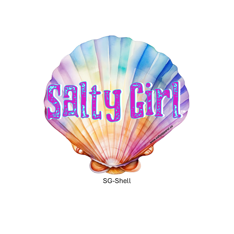 Salty Girl Shell Sticker