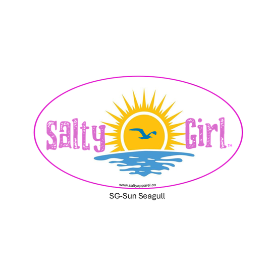 Salty Girl Sun and Seagull Sticker